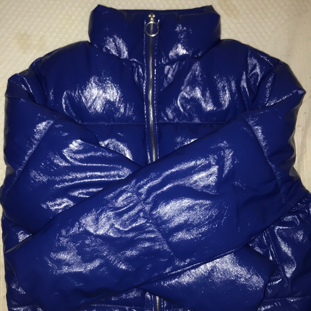 Blue Love Tree crop jacket